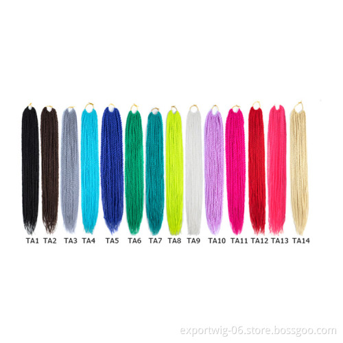 Senegalese Twist Crochet Hair Extension Pre-looped Senegalese Twists Braiding Hair Ombre Color Synthetic Fiber  24inch